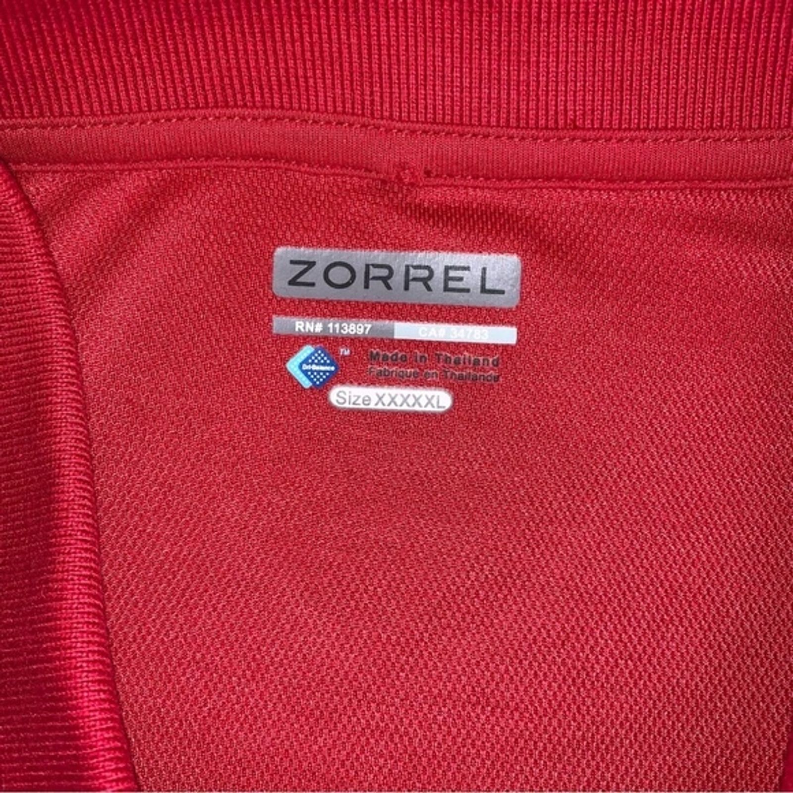New Zorrel Golf Polo Shirt Men's 5xl Red Short Sleeve Dri-Balance Preppy Top — image 7 of 8